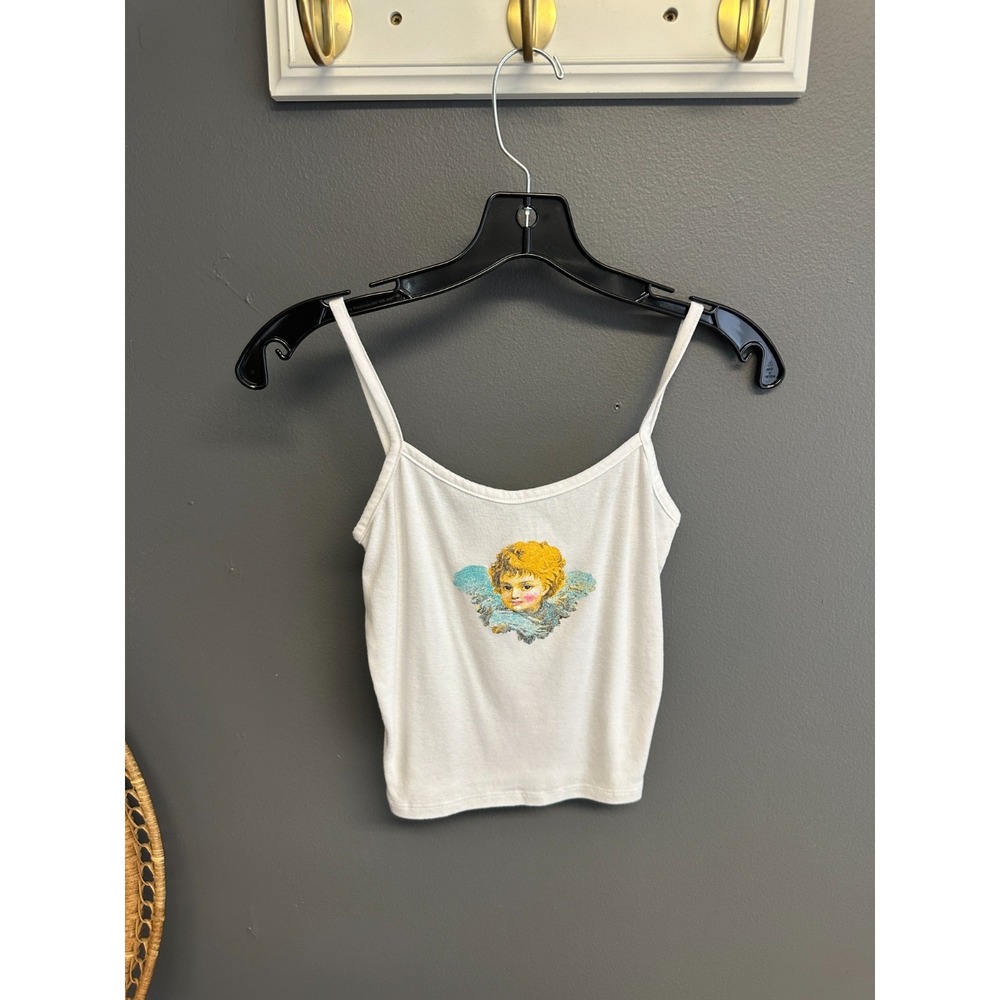 Vintage Y2K Full Tilt Womens Size XS Cherub Angel Graphic Cami Tank Top Cropped